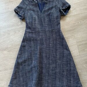 Banana Republic Blue Tweed Midi Dress